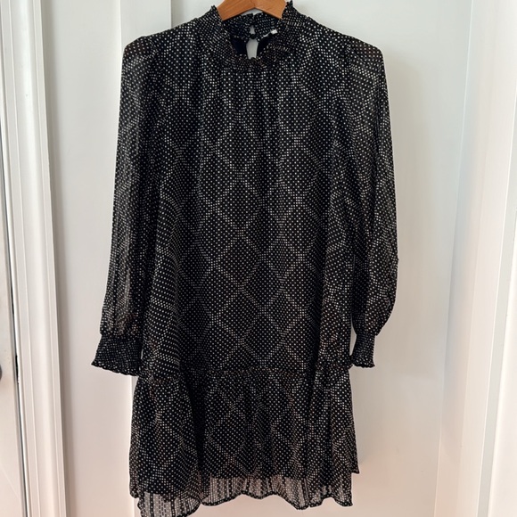 J Crew Ruffle Tiered Black White Mini Dress Size S - Picture 10 of 13